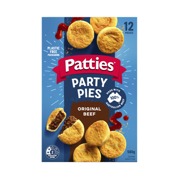 Patties Frozen Party Classic Beef Pies 12 pack