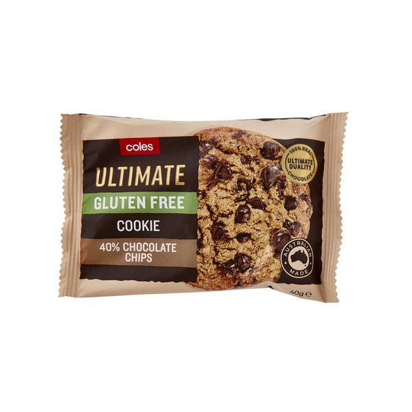 Calories In Coles Gluten Free Ultimate 40% Chocolate Chip Cookie Calcount