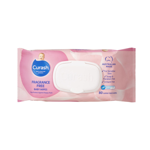 Curash Baby care Fragrance Free 80 Baby Wipes | 1 pack