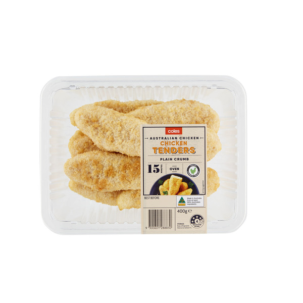 Calories in Coles RSPCA Approved Chicken Breast Schnitzel Plain Crumb calcount