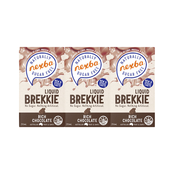 Nexba Liquid Brekkie Chocolate 3x250mL