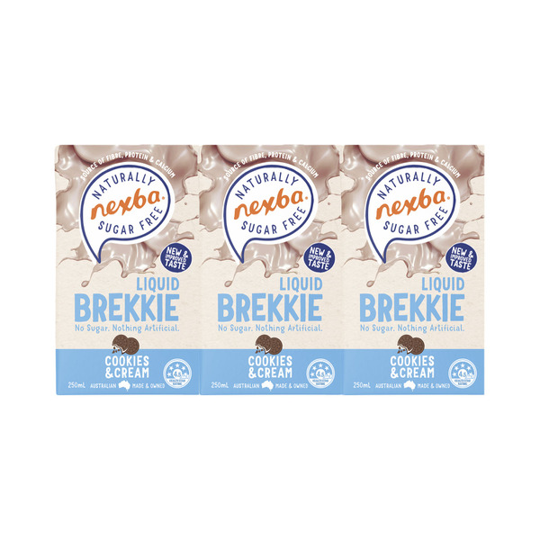 Nexba Liquid Brekkie Cookies & Cream 3x250mL