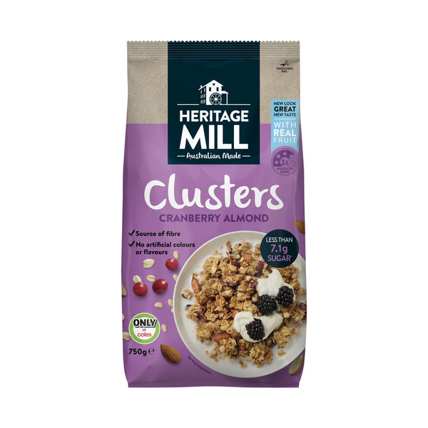 Calories in Heritage Mill Clusters Cranberry Almond Coconut