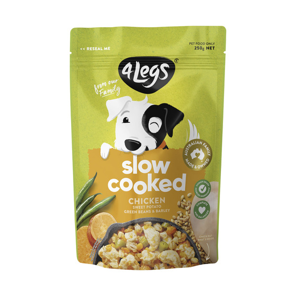 4 Legs Slow Cooked Chicken Sweet Potato Green Beans & Barley Dog Food | 250g