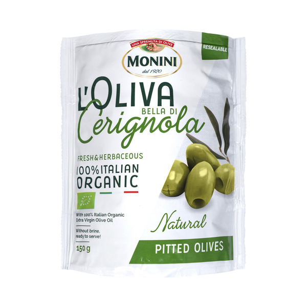Monini Organic Olives Green Pitted Bella Di Cerignola
