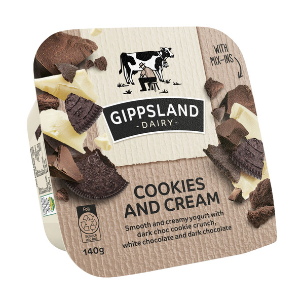 Gippsland Dairy Cookies & Cream Mix-Ins 140g,140 GRAM