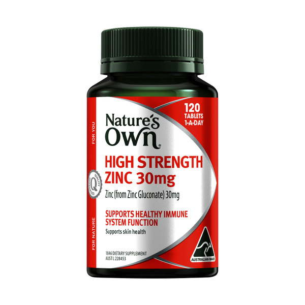Nature's Own High Strength Zinc 30mg Tablets