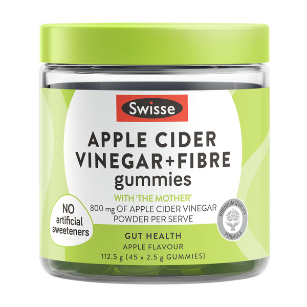 Swisse Apple Cider Vinegar + Fibre Gummies With 800 mg of Applle Cider Vinegar + a Source of Fibre