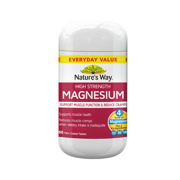 Buy Natures Way High Strength Magnesium 60 pack | Coles