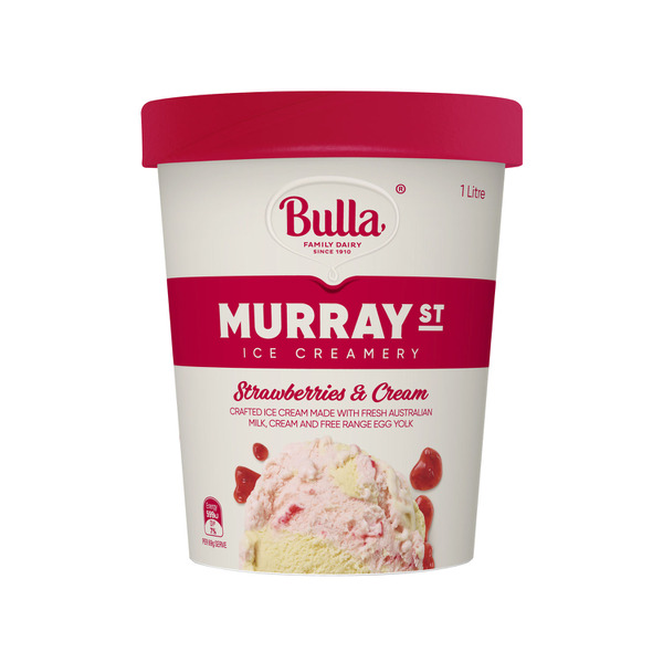 208 Calories In Bulla Murray Street Ice Cream Strawberries And Cream