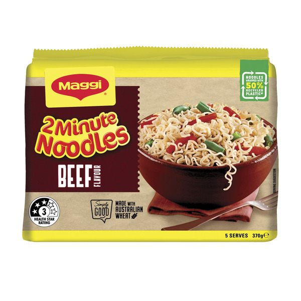 Maggi 2 Minute Instant Noodles Beef Flavour 5 Pack