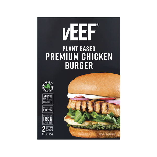 Calories in Veef Plant Based Premium Chicken Burger
