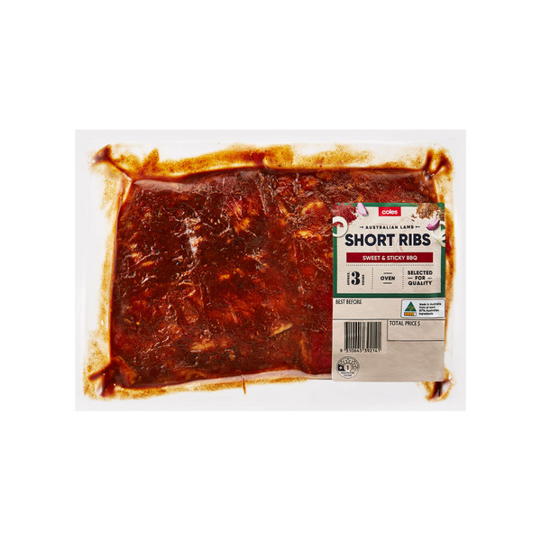 Coles Lamb Short Ribs With Sweet & Sticky BBQ Marinade | 750g