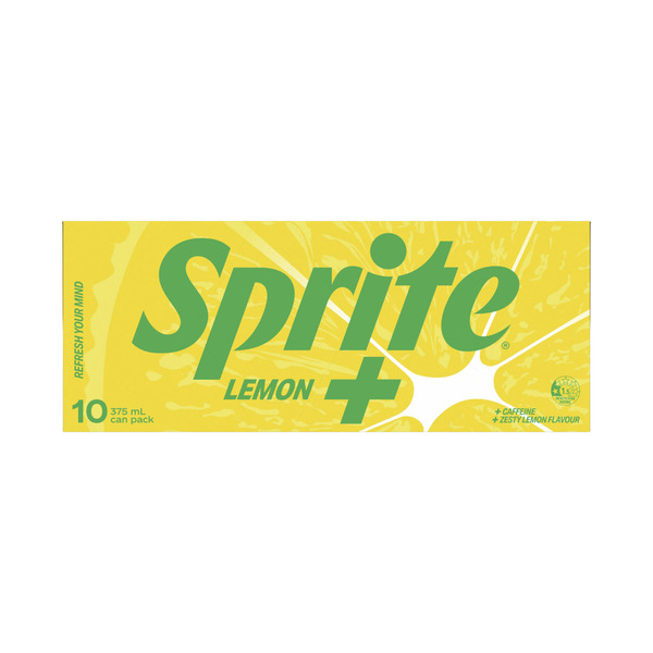 Sprite Lemon Plus Soft Drink Cans 10x375mL | 10 pack