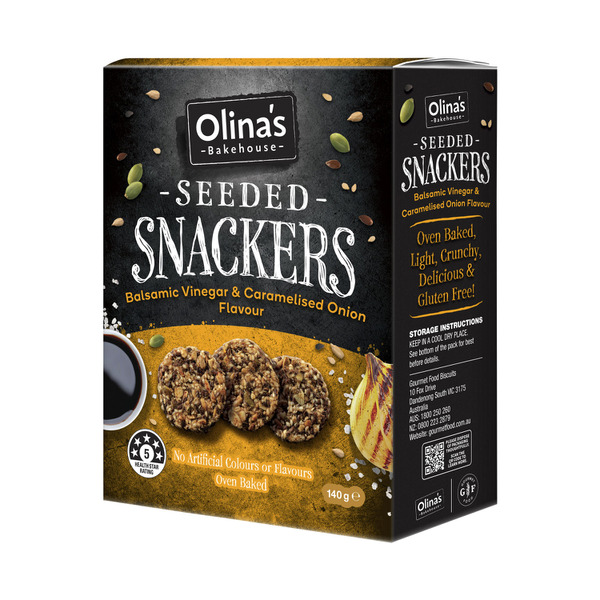 Olinas Seeded Snackers Crackers Caramelised Onion