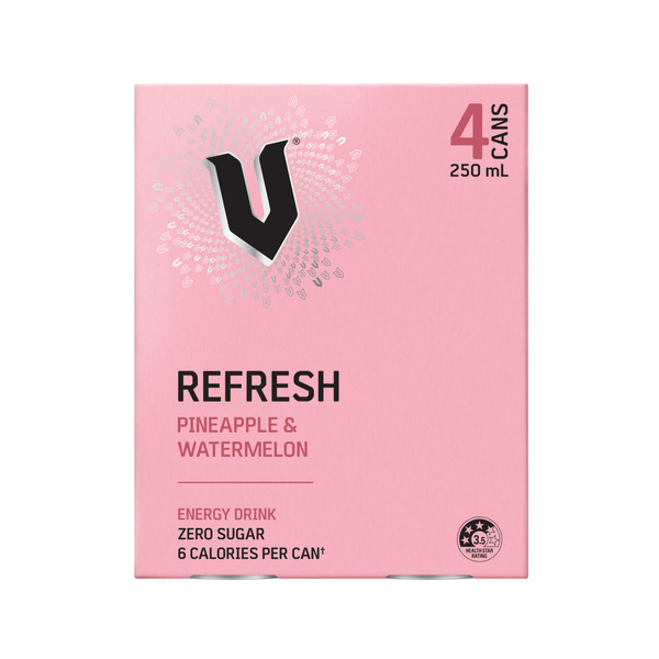 V Energy Refresh Drink Pineapple Watermelon 4x250mL