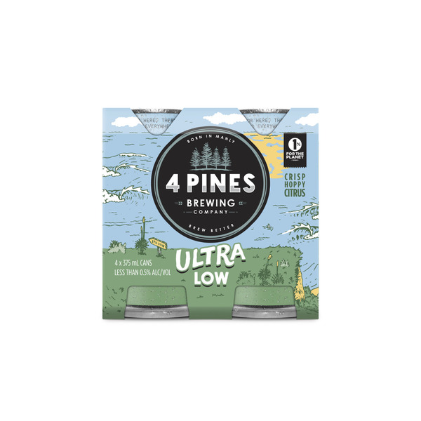 4 Pines Ultra Low Cans 4x375mL | 4 pack