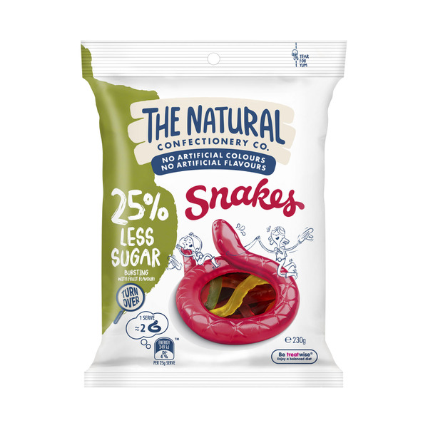 The Natural Confectionery Co. Reduced Sugar Snakes Lollies