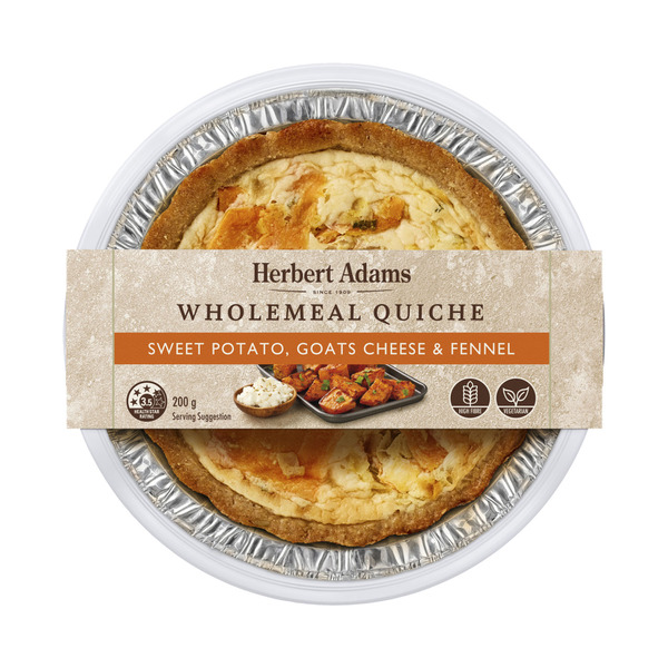 Herbert Adams Wholemeal Quiche Sweet Potato Goats Cheese | 200g