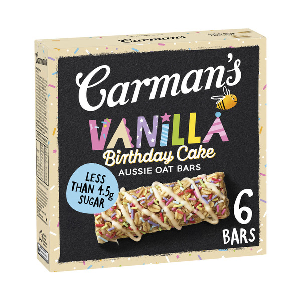 Carman's Aussie Oat Bar Vanilla Birthday Cake