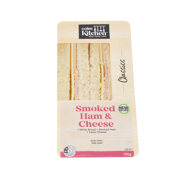 Buy Coles Kitchen Smoked Ham & Tasty Cheese Sandwch 130g | Coles