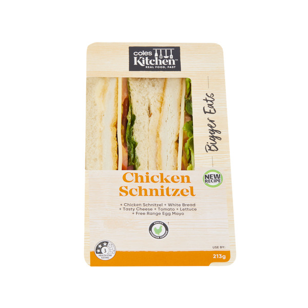 Buy Coles Kitchen Chicken Schnitzel Sandwich 213g | Coles
