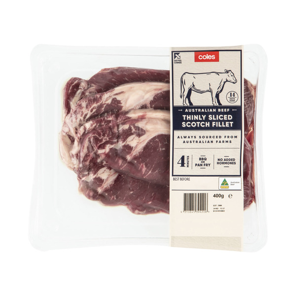 Buy Coles Beef Scotch Fillet Thin Cut 400g Coles