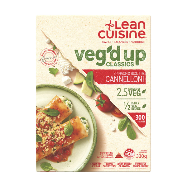 Buy Lean Cuisine Veg D Up Spinach Ricotta Cannelloni 330g Coles