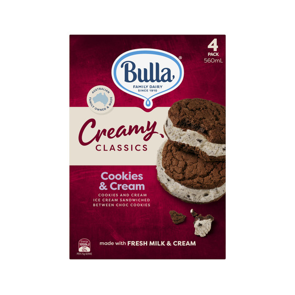 Bulla Creamy Classic Sandwichs Cookies & Cream 560 ML