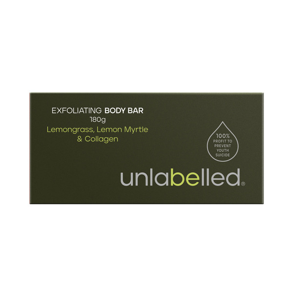 Unlabelled Exfoliating Moisturising Body Bar Lemongrass - Lemon Myrtle & Collagen