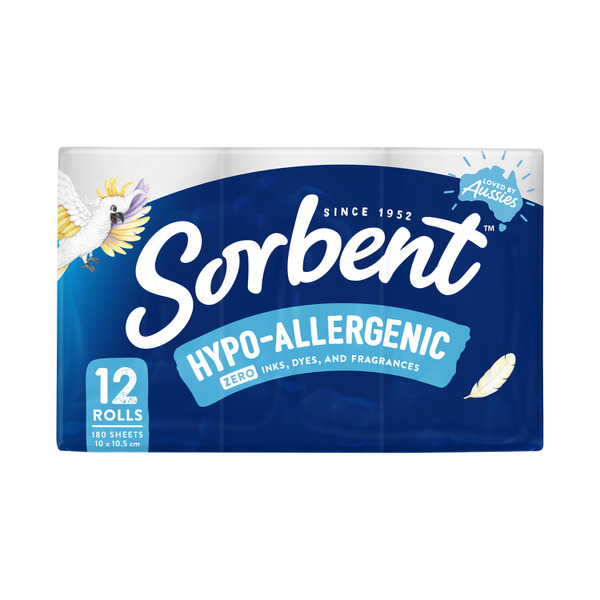 Sorbent Toilet Tissue Hypo Allergenic 12 pack