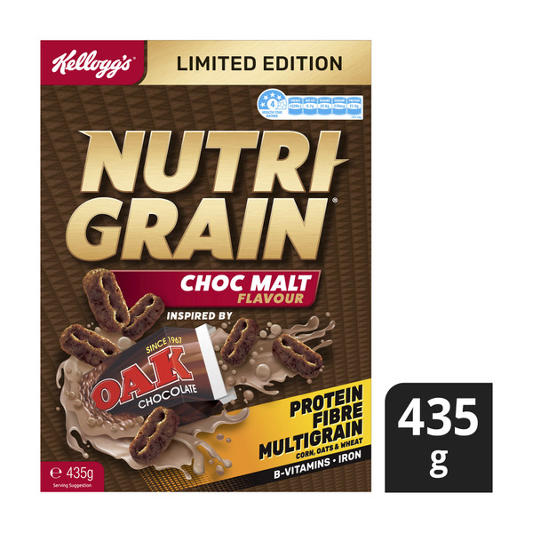 Kelloggs Nutri-Grain Oak Choc Malt | 435g