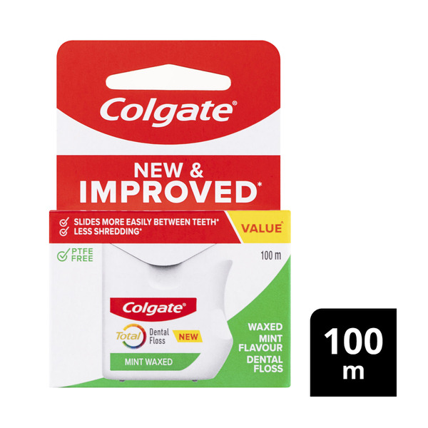 Colgate Total Mint Waxed Dental Floss 100metre