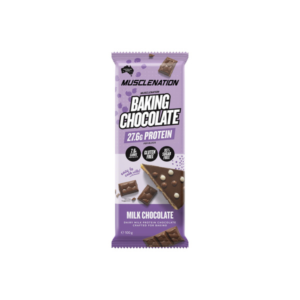 Buy Muscle Nation Protein Baking Chocolate Block 100g Coles