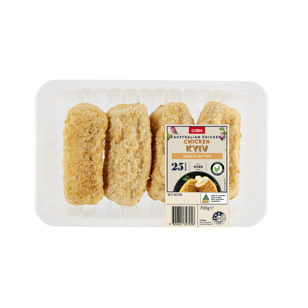 Calories in Coles RSPCA Approved Chicken Breast Kiev Garlic Butter 