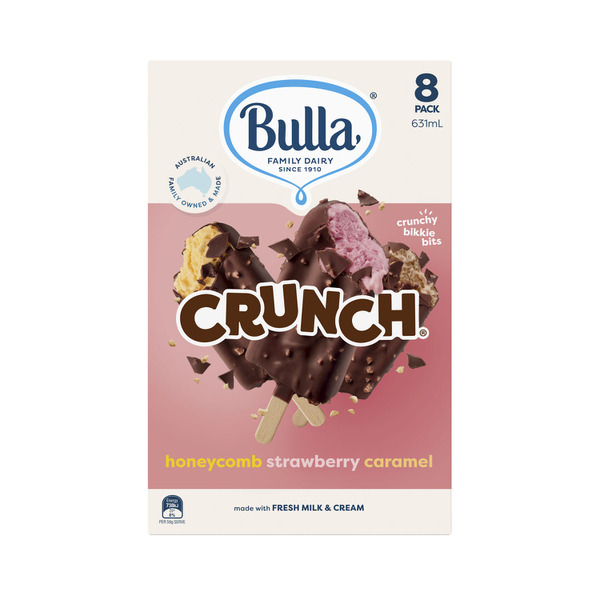 Bulla Crunch Multi Flavoured Ice Cream Sticks 8 pack