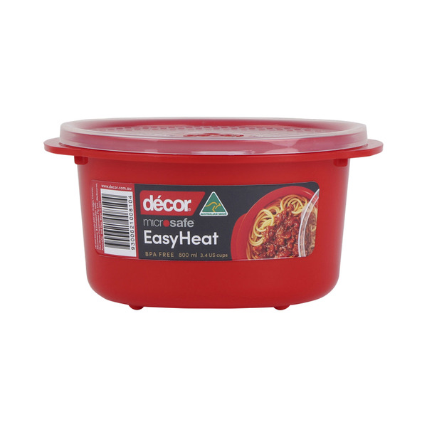 Decor Microsafe Easy Heat Round Container 800mL