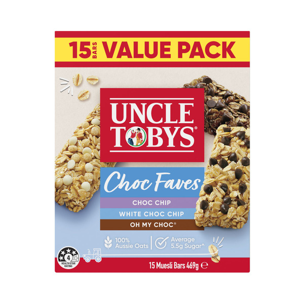 Calories in Uncle Toby's Choc Lovers Variety Muesli Bars