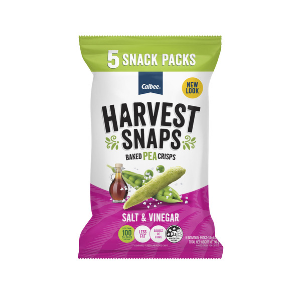 Calories in Harvest Snaps Pea Salt & Vinegar Multipack 5x18g