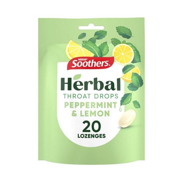 Soothers Herbal Throat Drops Peppermint & Lemon | 20 pack