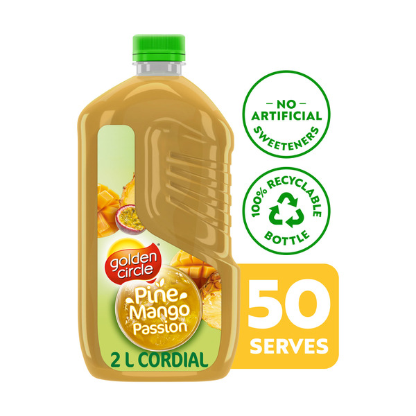 Calories in Golden Circle Cordial Pineapple Mango & Passionfruit Cordial