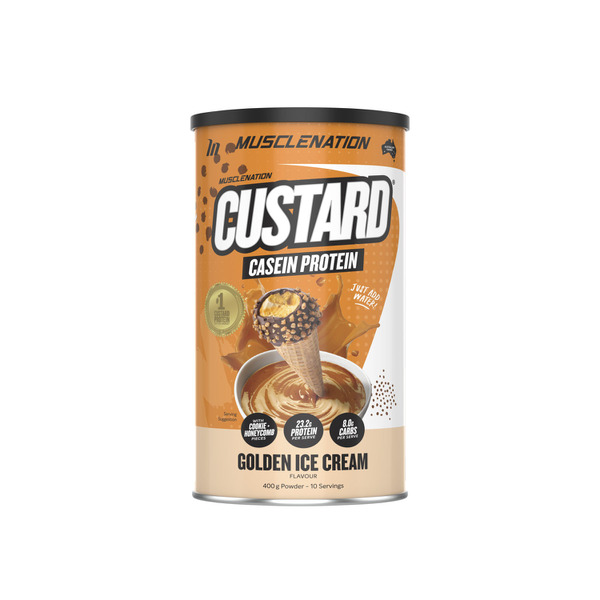 Muscle Nation Custard Casein Protein Powder Golden Ice Cream