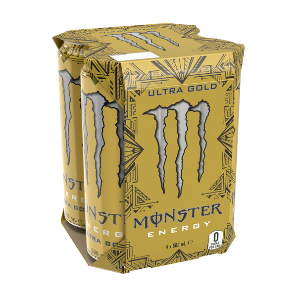 Monster Energy Drink Ultra Gold Multipack Cans 4x500mL