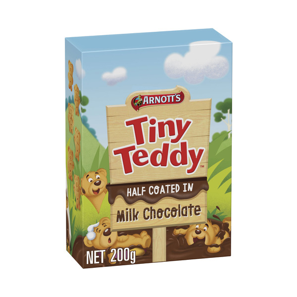 468 Calories In Arnotts Half Coated Chocolate Tiny Teddy Biscuits 100g Calcount 1527