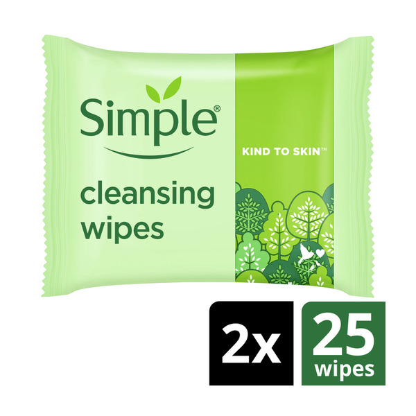 Simple Biodegradable Cleansing Facial Wipes