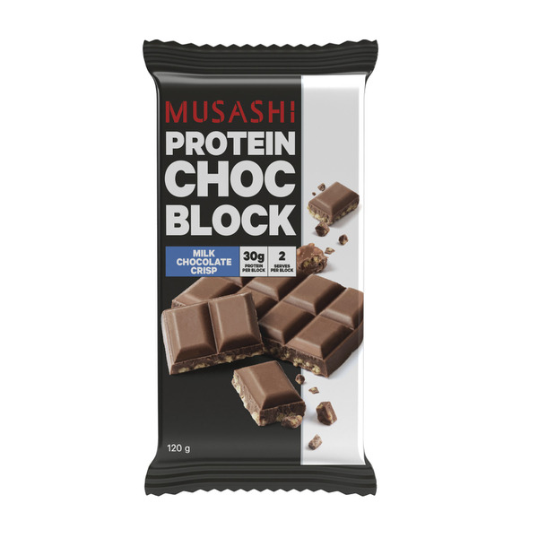 Musashi Protein Choc Block Milk Chocolate 120g