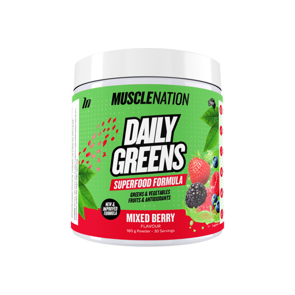 Muscle Nation Daily Greens Mixed Berry Protein Powder 180g