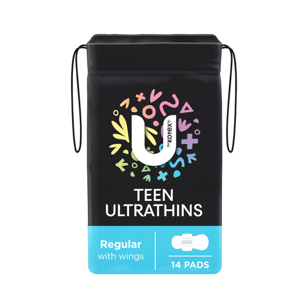 U by Kotex Pads Ultra Thin Teen Regular With Wings