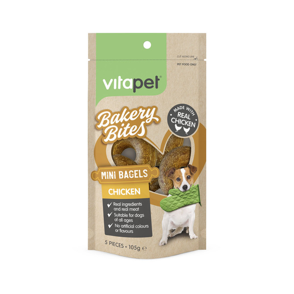 Vitapet Bakery Bites Mini Bagel Chicken Dog Treat | 5 pack