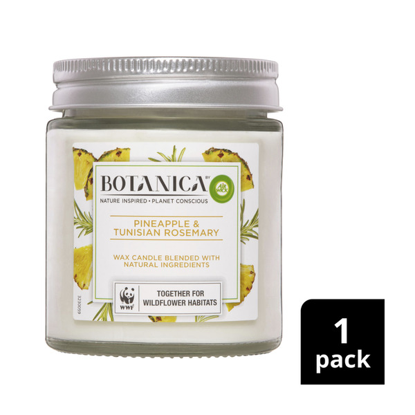 Botanica By Air Wick Clear Glass Scented Candle Pineapple & Tunisian Rosemary